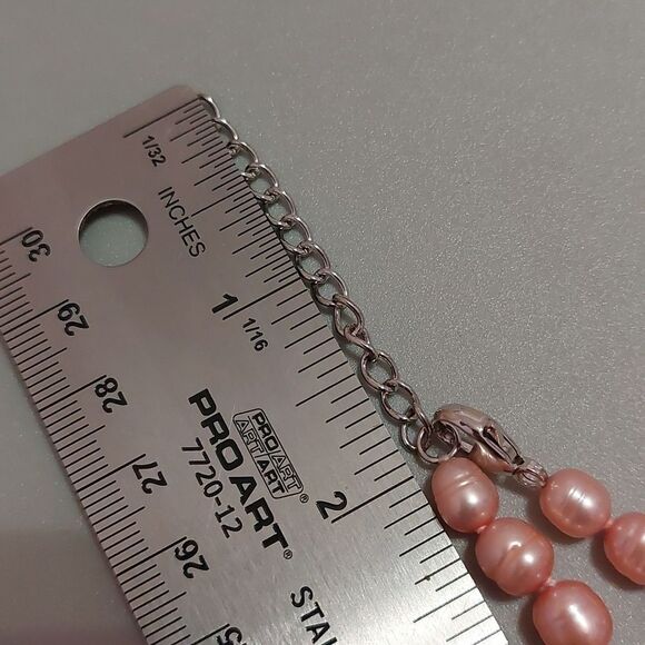 HONORA 925 Pink Freshwater Baroque Pearls Demi Parure Necklace Earrings Bracelet - Picture 8 of 8